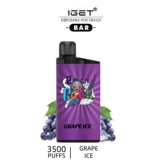 IGET Bar 3500 - Grape Ice Disposable Vape 3500 Puffs