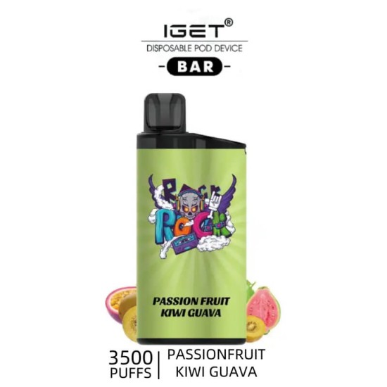 IGET Bar 3500 - Passionfruit Kiwi Guava Disposable Vape 3500 Puffs