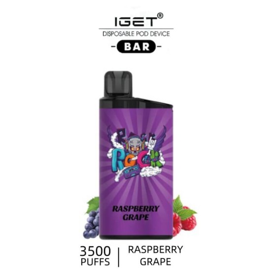 IGET Bar 3500 - Raspberry Grape Disposable Vape 3500 Puffs