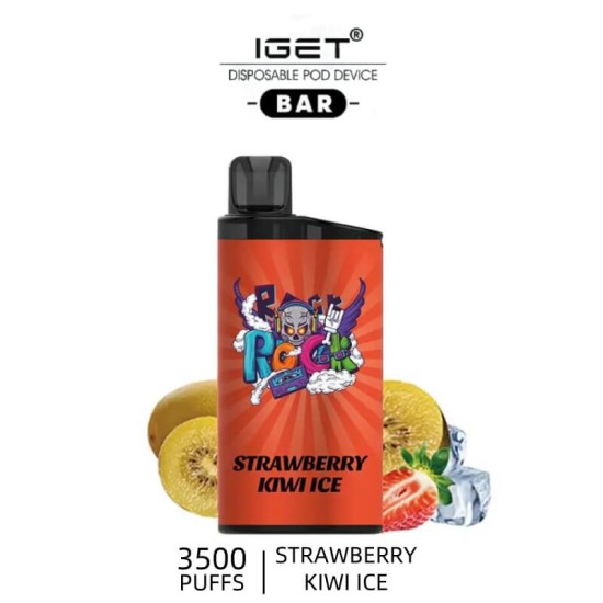 IGET Bar 3500 - Strawberry Kiwi Ice Disposable Vape 3500 Puffs