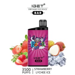 IGET Bar 3500 - Strawberry Lychee Ice Disposable Vape 3500 Puffs