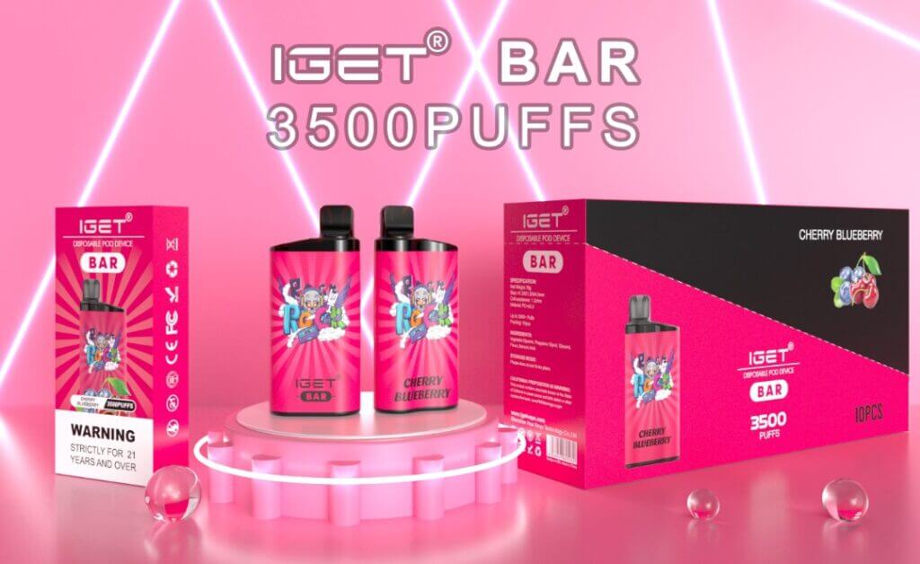 iget bar 3500 puffs banner cherry blueberry