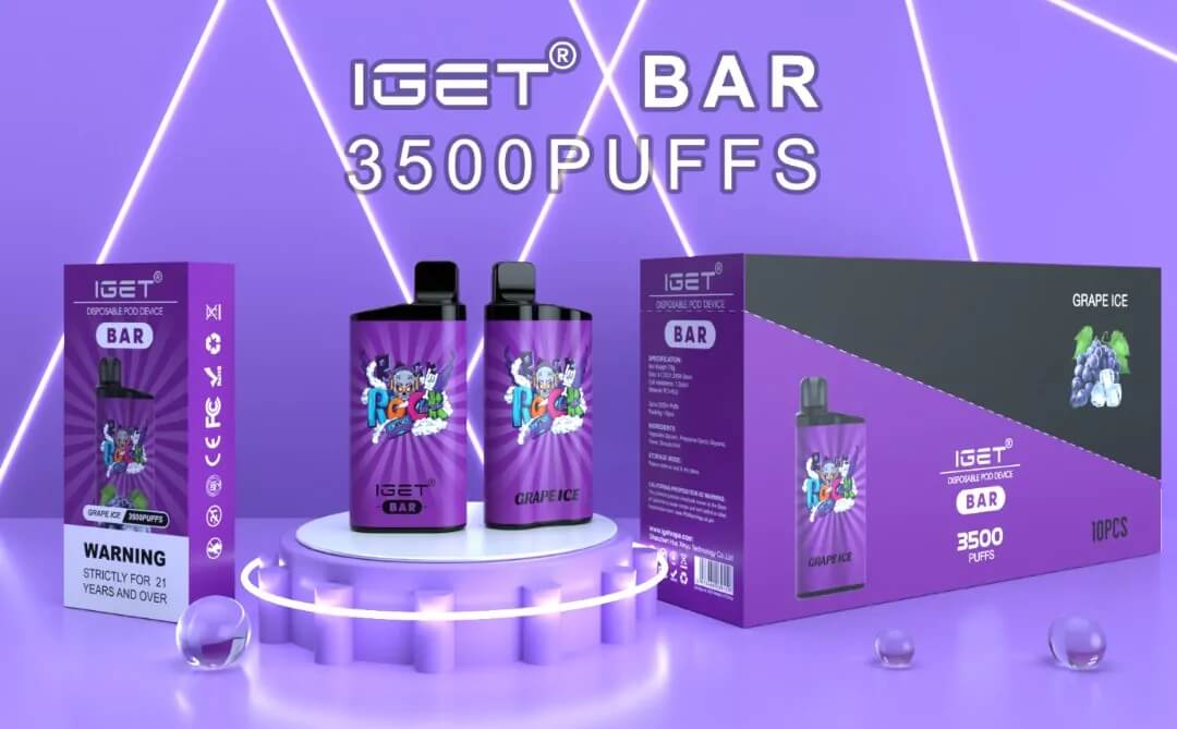 iget bar 3500 puffs banner grape ice