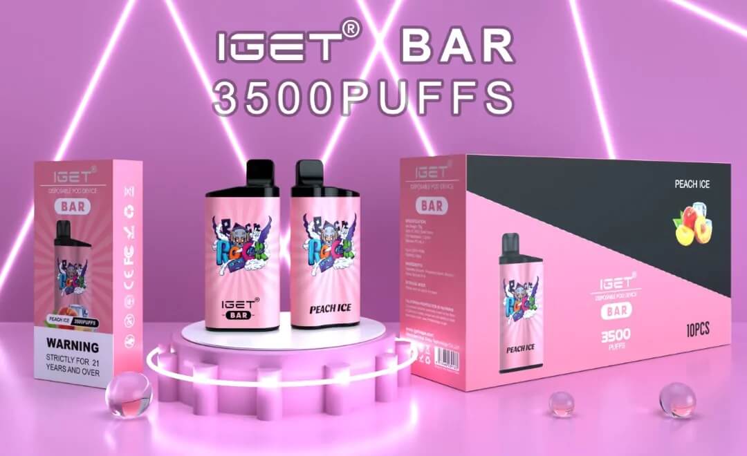 iget bar 3500 puffs banner peach ice